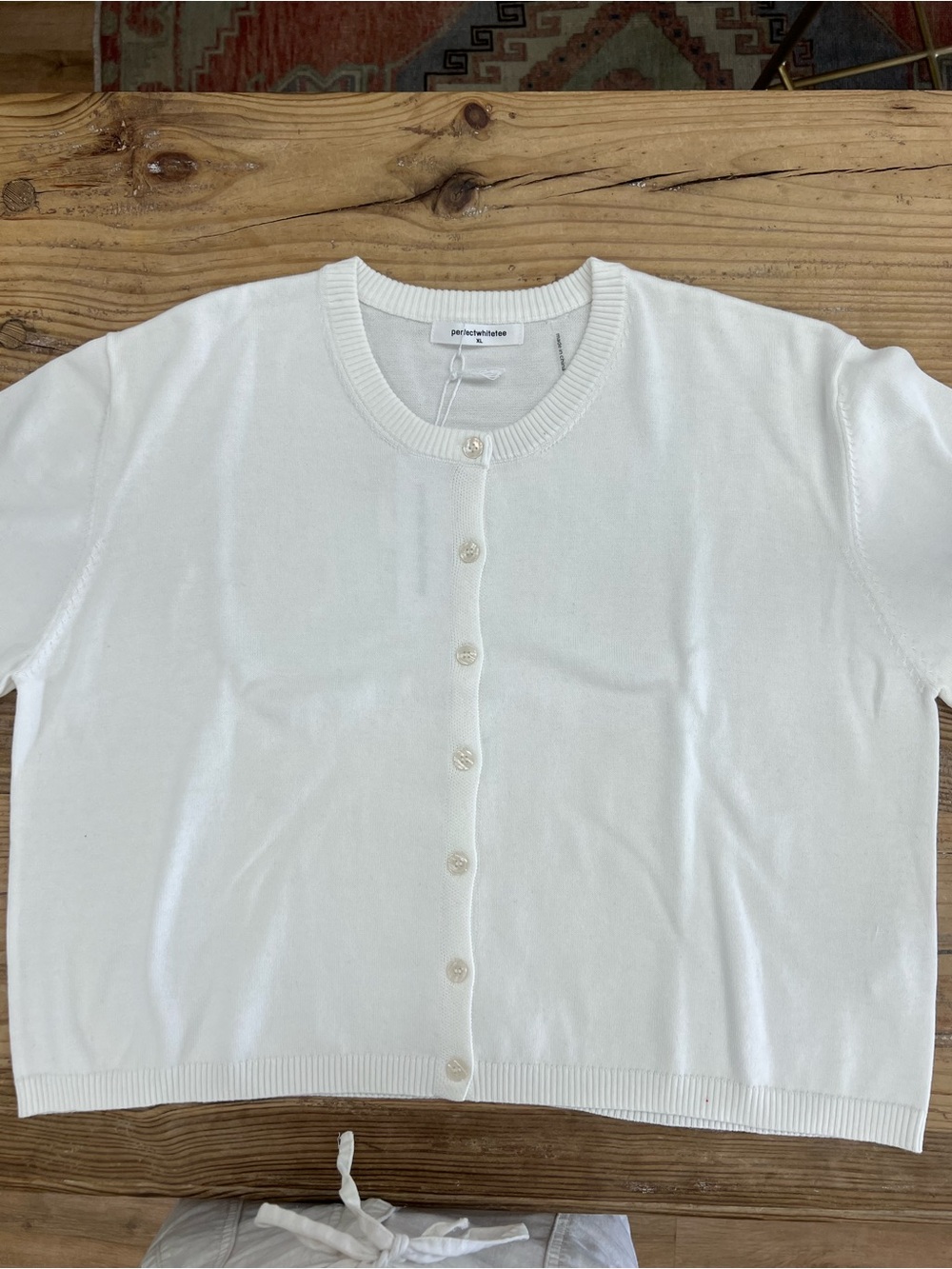 perfectwhitetee White Knit Crewneck Sweater